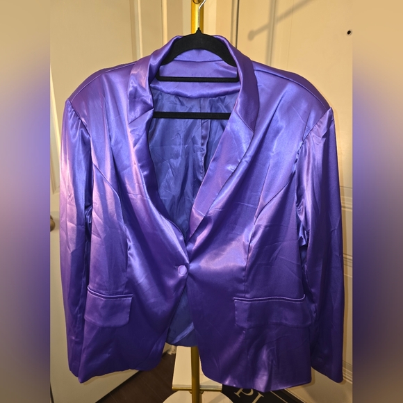 Purple Women's Blazer Nwt 2x Pit To Pit 24 Plus - Picture 5 of 6
